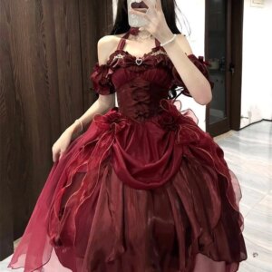 Princess Dress Sweet Girl Lolita Dress JSK Sinti Rose Immersive Design Dresses Women Party Clothing
