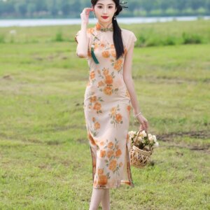 Cheongsam New Summer Improvement Young Girl Chinese Style Daily Wearable Retro the Republic of China Slim Fit and Beautiful
