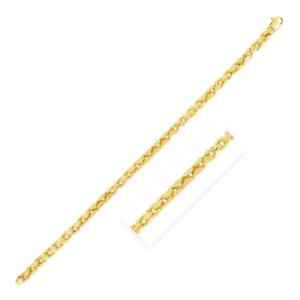 14k Yellow Gold High Polish Mens Fancy Box Bracelet 5.0mm
