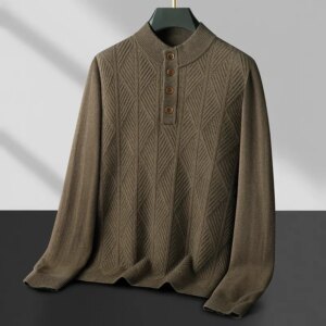 8XL 7XL 6XL 2024New Fall Winter Top Grade Luxury 100% Wool Sweater Men Thick Warm Mens Pullover Sweaters Casual Argyle Jumpers