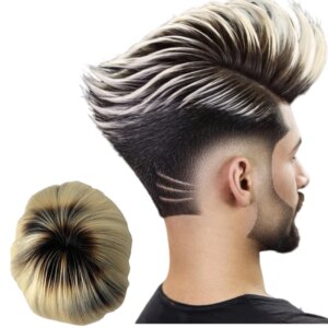 European Virgin Human Hair Systems Ombre Color T1b/613 8×10 Full Lace Toupee for White Men