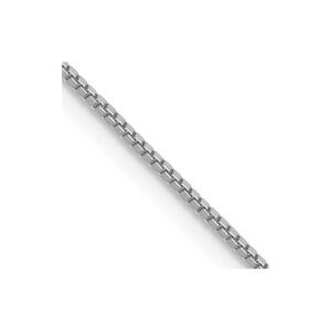 14K White Gold 18 inch.7mm Box with Lobster Clasp Chain