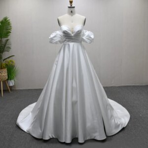 Vestidos Novia Off The Shoulder Sweetheart Lace Wedding Dress Women Button Back Vestidos De Novia Sweep Train Customized
