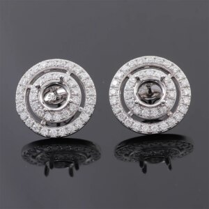 Provence Luxury Skeleton Stud Earrings DEF/VS IGI Lab Diamonds 18K Gold Engagement Halo Earrings for Women Personalized Custom