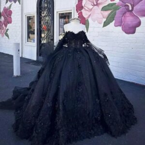 Customized Black Delicate Quinceanera Dresses Appliques Off the Shoulder Diamond Bowknot Vestidos De 15 Anos De Dos Piezas