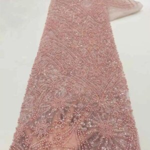 Luxury African Sequins Beaded Lace Fabric 2025 High Quality Groom Nigerian Wedding Bridal Embroidery French Mesh Tulle Lace