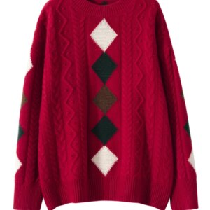 ADDONEE Women 100% Cashmere Sweater Argyle Cable Knit Pullover Autumn Winter Thick Soft Cashmere Knitwear Vintage Luxury Style