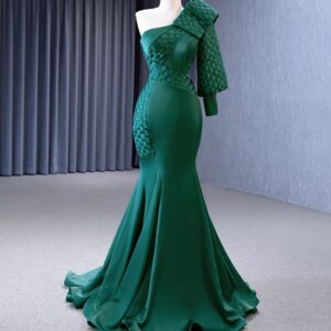 Green Fit Evening dress, Ametric ball gown