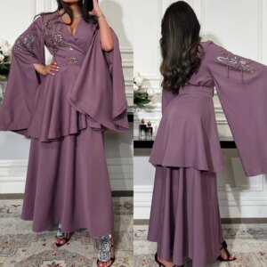 Customized Jersey Rhinestone Homecoming A-line V-neck Bespoke Occasion Gown Midi es Casual