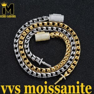 4mm Moissanite Rope Chain 925 Silver For Women Men Iced Out Chain Hip Hop Jewelry Pass Diamonds Tester With GRA Free Shipping