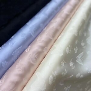 Silk Jacquard Fabric 20Momme Pansy Satin
