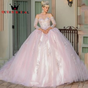 Elegant Long Sleeve Quinceanera Dresses 2024 Appliques Sequined Lace Sweetheart Backless Vestidos De 15 Quinceañera Custom Y52X