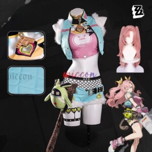 Zenless Zone Zero Nicole Demara Cosplay Costume Wig Cunning Cutie New Skin Uniform Doll Cunning Hares Halloween Party Women Prop