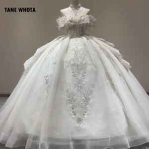 Vestido De Casamento Civil Sweetheart Off Shoulder Lace Up Back Ball Gown Sequined Beading Embroidery Customized Wedding Dress