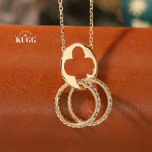 KUGG 100% 18K Yellow Gold Necklace Real Natural Diamond Pendant Necklace Fashion Elegant Design High Wedding Jewelry for Women