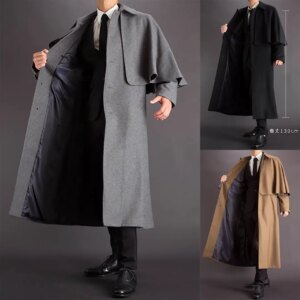 Gorgeous Wool Blend Men Coats Holmes British Windbreaker Autumn Wear Men’s Wedding Suits Formal Classical Coat Customized
