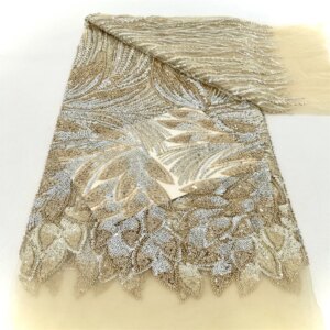 2025 Luxury Exquisite New Fashion Design Fabric Handmade Beaded Embroidery Net Laces Sequins For Women’s Wedding Party Dresses