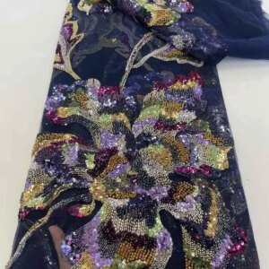 Luxury High Quality African Heavy Beads Net Tulle Lace Fabric 2025 New Nigerian Sequins Mesh Lace For Sewing Wedding Dress Women