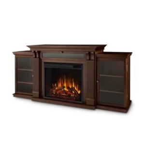 67″ Electric Fireplace TV Stand Entertainment Center Adjustable Shelves Storage.realistic flames BTU 5100.safety shut-off