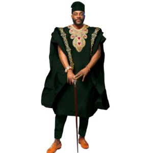 High Quality South African Traditional Wear Formal Attire Bazin Riche Dashiki Outfit Shirt Pant Robe Suit African Agbada Ramadan