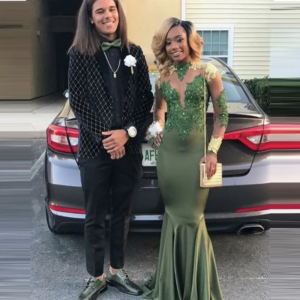 Mermaid Luxury Sheath Lace Long Sleeve Satin High Neck Ball Dress With Decal Illusion Sexy Formal Party Evening Dress Customized