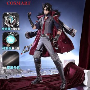 COSMART Genshin Impact Wriothesley Game Suit Gorgeous Handsome Uniform Cosplay Costume Halloween Party Role Play Outfit Men