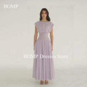 BOMP Candy Purple Prom Dresses Elegant Long Women Evening Gowns Pleat Chiffon Formal Party Dress Vestidos Customized 2025