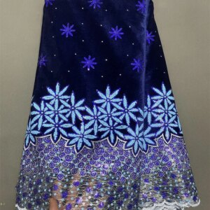 African Velvet Lace Fabric 2025 High Quality Nigeria Lace 5 Yards French Velvet Lace Fabric For Party Wedding Dress Sewing Cloth