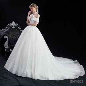 Women’s One Shoulder Wedding Dress Luxury Heavy Industry Traing