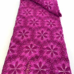 5-Inch Purple African Bead Net Is On Sale. French Lace Trim, High-Quality Dubai Tulle Rope Net Embroidery Fabric, Party Sewing