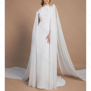 White A-Line Cap Sleeves Prom Dress Fashion Party Floor Length Lady High-end Formal Evening Gowns