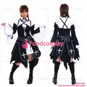 fondcosplay hiphop Gothic Tripp Lolita Punk Fashion Outfit black cotton Dress Cosplay Costume CD/TV[CK118]
