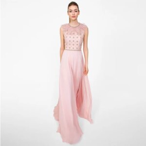 L480 Customized Pink feathers  فساتين السهرة vestidos de fiesta  فساتين سهره evening dresses