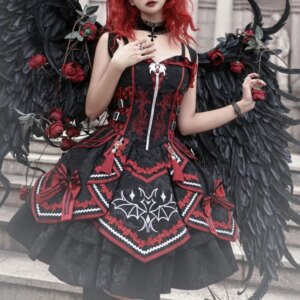 Dark Gothic Style Wear Strap Dress