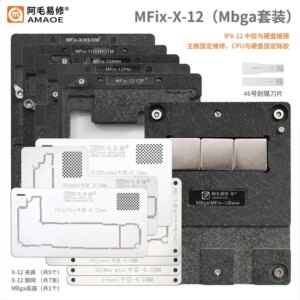 AMAOE MFIX-12 MBGA SETS Middle Layer NAND reballing Stencil Station Kits for iPhone X XS MAX 11 11P 11PM 12 12 12 Pro Max Mini