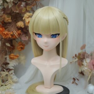 Customize Character Female/Girl Resin Kig Full Head With Lock Anime Cosplay Japanese Anime Kigurumi Mask
