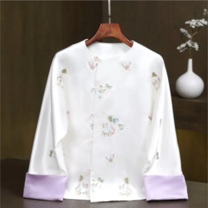 New heavy industry embroidery cuff color blouse coat