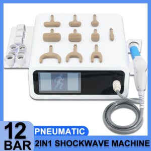 Pneumatic Shockwave Therapy Machine Pain Relief 12Bar Physiotherapy Shock Wave Equipment 2in1 Chiropractic Adkust Professional