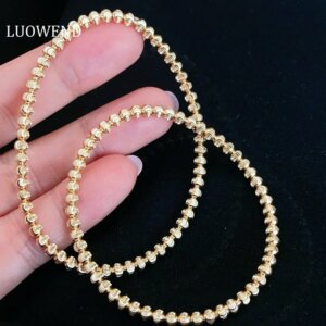 LUOWEND 100% 18K Yellow Gold Bracelet Fashion INS Style Exquisite Party Bracelet for Women Anniversary Gift Luxury Jewelry