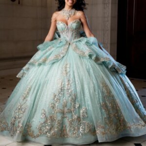 Mint Green Shiny Quinceanera Dresses Off Shoulder Ball Gown Sweet 16 Dress Beading Applique Lace Bow Tull Birthday Party Vestido