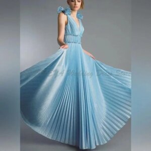 Classic Modern Style V Neck Sleeveless Evening Dresses Women A Line Floor Length High Quality Backless Banquet Party Gowns