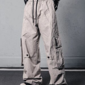 Waste Soil Style American Retro Washed Distressed High Street Overalls Men’s Loose Hip-Hop Wide Leg Leisure Pants Fashion