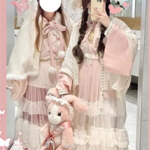 Han Eclectic fleece cape cute and sweet best friend dress set