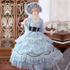 New gorgeous Maiden Lolita Tea Party dress Victoria Vintage Palace Forest Ball Princess Dress Girl Chic lace ruffled fairy dress
