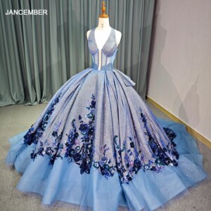 Customized Lavender Quinceanera Dress Ball Gown Lace V-neck Beaded Crystal Corset Sweet 16 Vestidos De XV 15 Anos DY6739