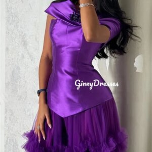 Customized Evening Dress A-Line Square Neckline Floor-Length Zipper Up Ruffle Luxury Dresses Short Sleeves Elegant Dresses