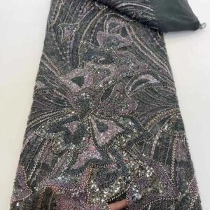 African French Lace Fabric With Heavy Beaded Sequins 2025 Newest Luxury French Tulle Lace For Nigeria Bridal Wedding Dresses Sew