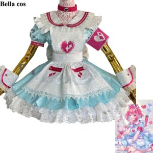 Custom size Yumemi Riamu Cosplay Costume Blue Maid dress uniform Halloween costumes for woman Anime outfits clothes COS