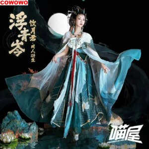 COWOWO Honkai: Star Rail Imbibitor Lunae Game Suit Elegant Han Element Antique Cosplay Costume Halloween Party Outfit Women