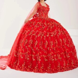 Red Quinceanera Dress Ball Gown Off The Shoulder Bride Robe Sweet 16 Applique Lace Beads Birthday Party Vestidos 15 De Novia